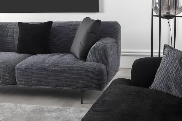 Grå sofa 4+1 pladser med flytbare puder, 3 dele