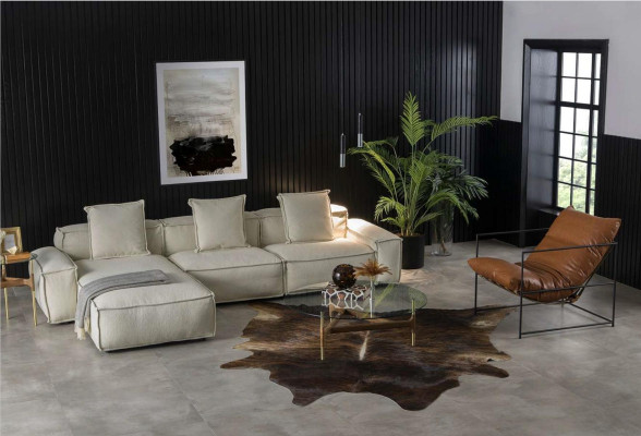 Moderne hjørnesofa i landlig stil