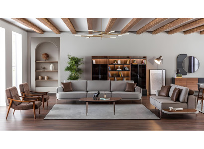 Stof sofa sæt Grå sofa 32 pladser Bord Møbler