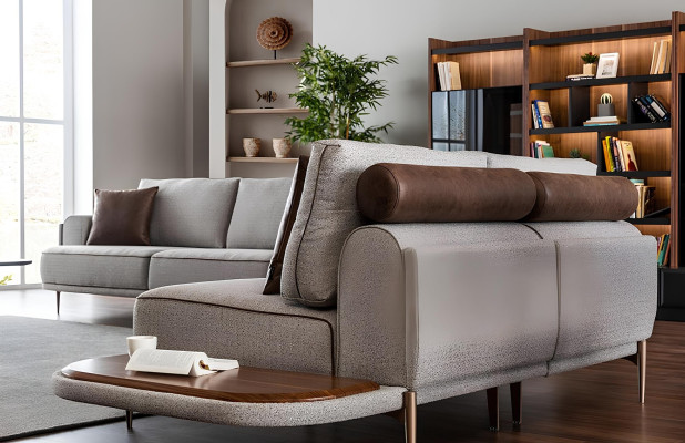 Stof sofa sæt Grå sofa 32 pladser Bord Møbler