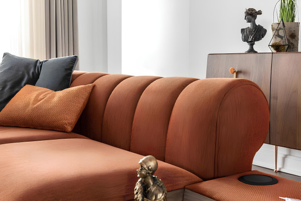 Sofa 321 tre pladser Tissu Tonal Blå-Orange Lænestol