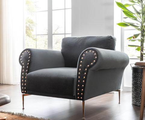 Sofa 321 tre pladser Tissu Tonal Blå-Orange Lænestol