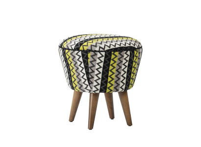 Moderne farverig luksus stof pouf