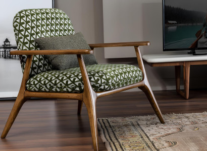 Fauteuil med ører Moderne cocktailstol Grå Stof Grøn