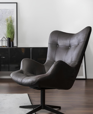 Ny sort L-formet sofa med sovefunktion