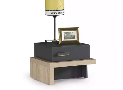 Møbel sæt til børn seng børneværelse træ grå 8 dele