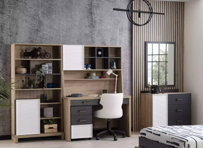 Grå trækommode til børn