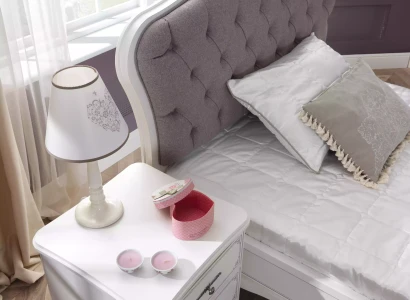 Chesterfield børneseng 100 cm sæt 5 dele grå stof