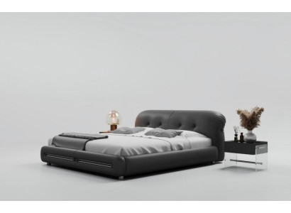 Polstret sort seng moderne design komfort luksuriøs stil