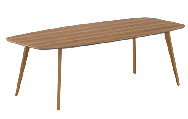 Moderne spisebord med elegant plade og enkle træben