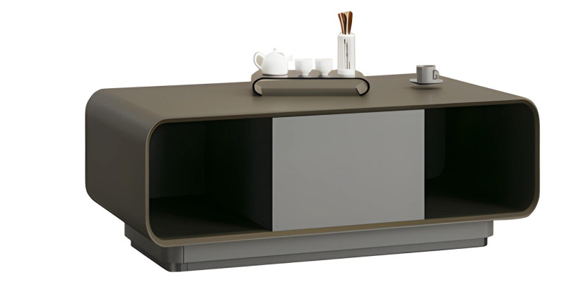 Moderne sort og grå design kaffebord med opbevaringsplads