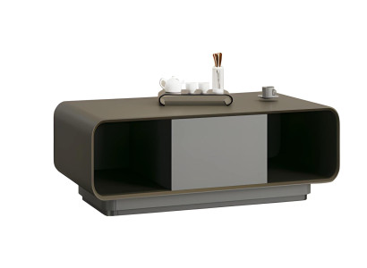 Moderne sort og grå design kaffebord med opbevaringsplads