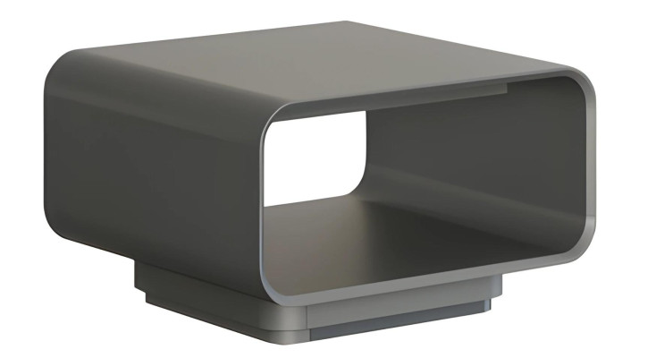 Moderne grå og sort design sofabord med åben hylde i minimalistisk stil