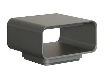 Moderne grå og sort design sofabord med åben hylde i minimalistisk stil