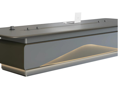 LED-oplyst konferencebord med tekniske forbindelser