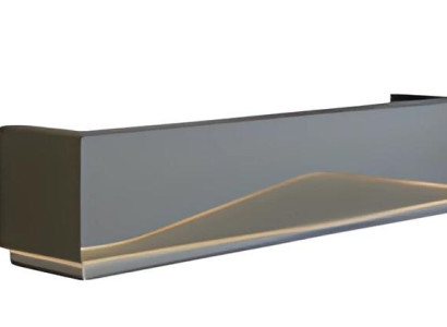 Moderne grå sort receptionsbord med LED-belysning i minimalistisk luksusdesign