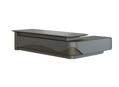 Moderne skrivebord i sort og grå design med bølgeeffekt