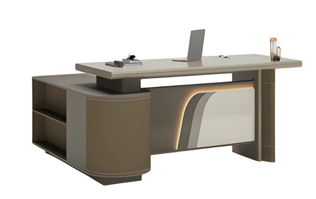 Reception desk with lighting