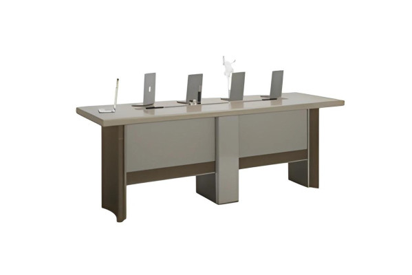 Moderne konferencetabel i lys grå
