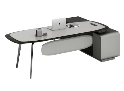 Moderne sort og grå bord med elegant design og opbevaringsplads