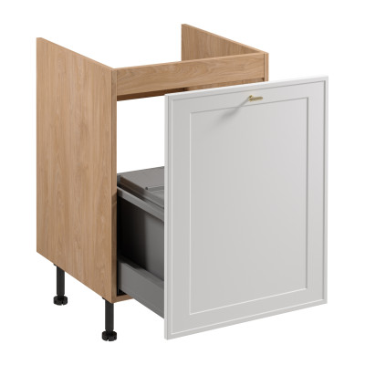 Køkkensystem til affaldssortering med skydeskabsplads