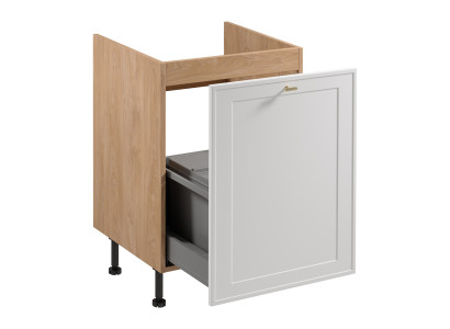 Køkkensystem til affaldssortering med skydeskabsplads