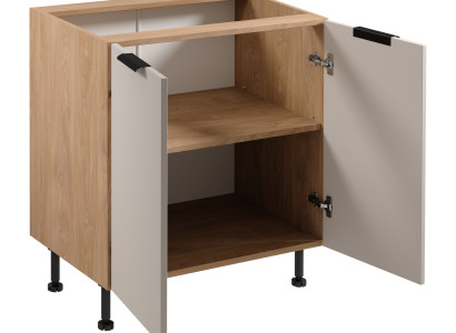 Mobil køkkenbord under arbejdsfladen med to døre