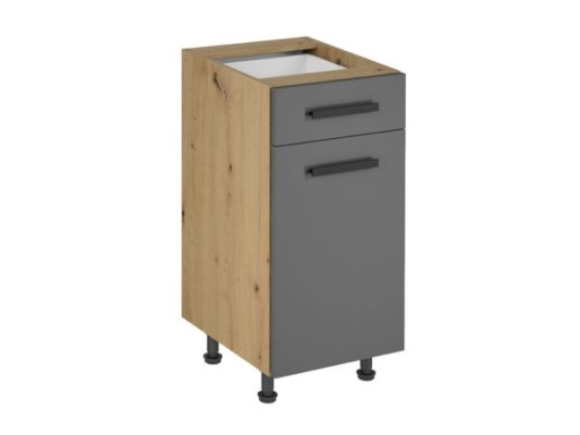 Køkkenskab med skuffer og hylder