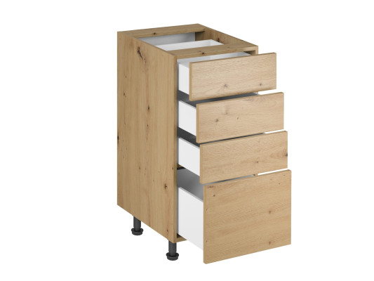 Kommode med bundskuffer og frontskuffer til køkkenet