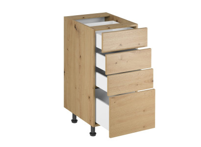 Kommode med bundskuffer og frontskuffer til køkkenet