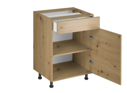 Mobil køkken med skuffe og nederste hylder