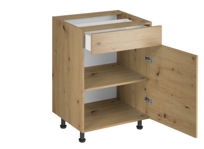 Mobil køkken med skuffe og nederste hylder