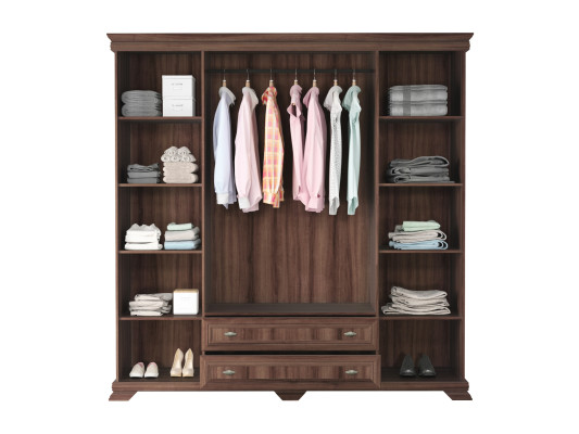 Stofskab med skuffer og tøjstang