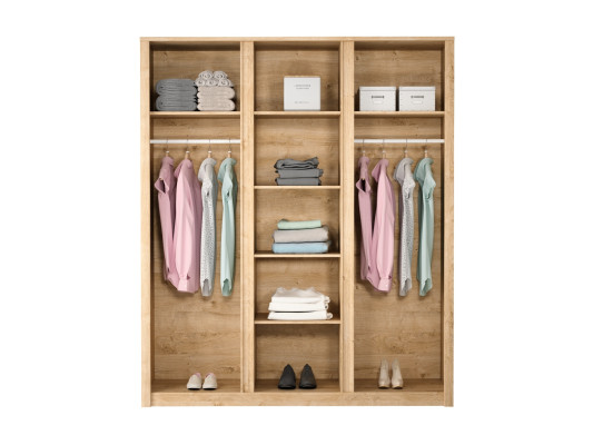 Moderne tekstilskab med 2 stænger til tøj