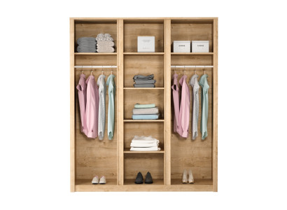 Tekstil garderobe med 2 stænger til tøj