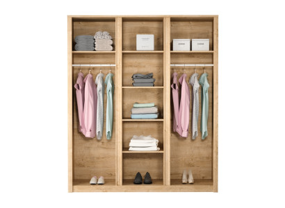 Tekstil garderobe med 2 stænger til tøj