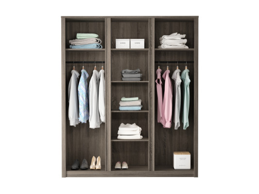Soveværelsesarmoire, multifunktionel, i træmateriale