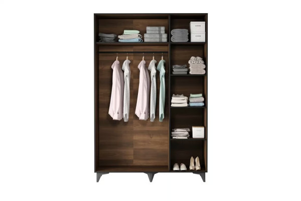 Tekstilskab med tøjstang til soveværelse