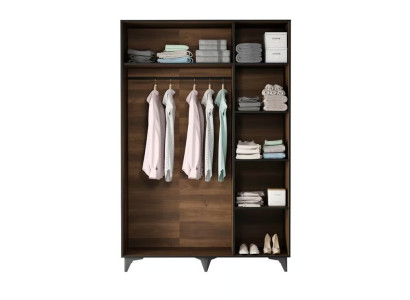 Tekstilskab med tøjstang til soveværelse