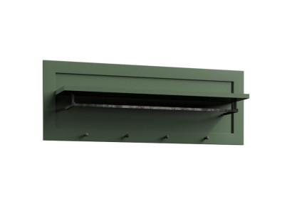 Vægmonteret tøjstativ med hylde og tøjstang