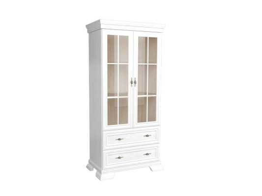 Vitrine med skuffer og hylder