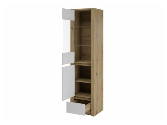 Vitrine med glasdøre og glashylder