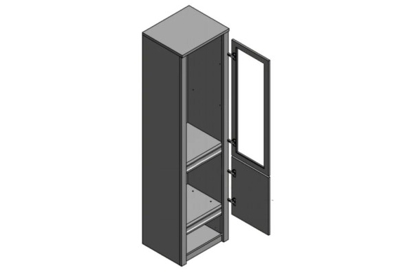 Elegant moderne grå trævitrine