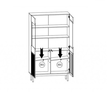 Trævitrine med glasdøre