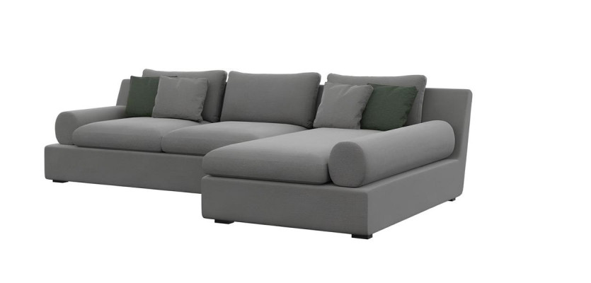 Estetica hjørnesofa i form og blødhed af stof