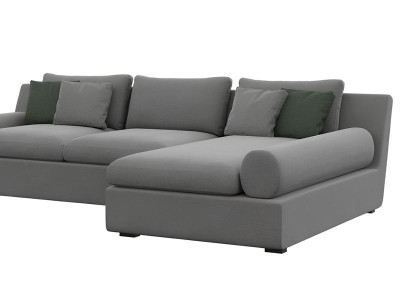 Estetica hjørnesofa i form og blødhed af stof