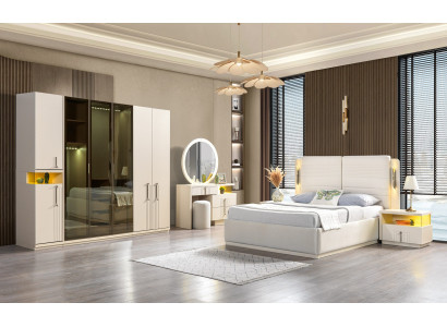 Moderne soveværelse ensemble seng skab natborde