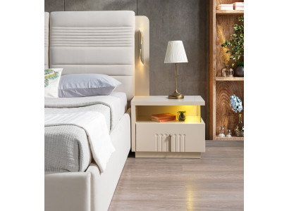 Moderne natbord med belysning til soveværelse