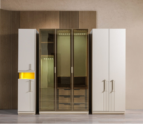 Moderne 251 cm garderobe til soveværelse