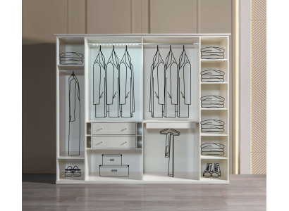 Luksuriøs moderne glas garderobe 234 cm